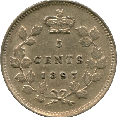 1897 Canada 5-cents Almost Uncirculated (AU-50) $