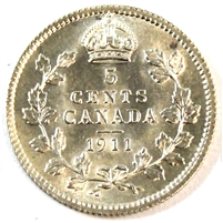 1911 Canada 5-cents Brilliant Uncirculated (MS-63) $