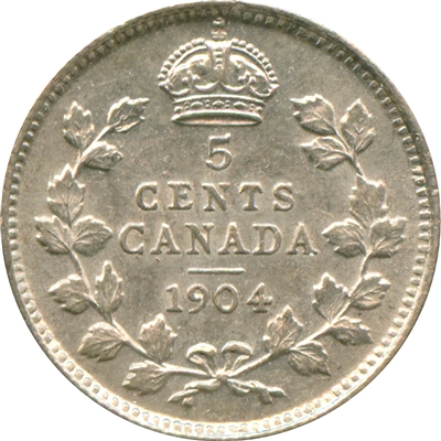 1904 Canada 5-cents EF-AU (EF-45) $