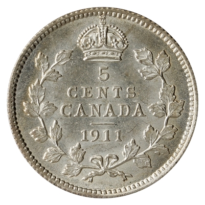 1911 Canada 5-cents UNC+ (MS-62) $