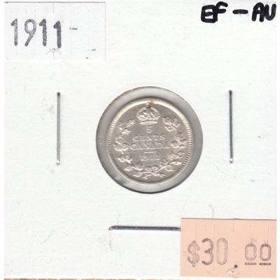 1911 Canada 5-cents EF-AU (EF-45)