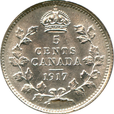 1917 Canada 5-cents Brilliant Uncirculated (MS-63) $