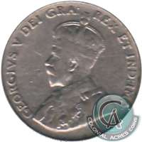 1922 Far Rim Canada 5-cents Fine (F-12)