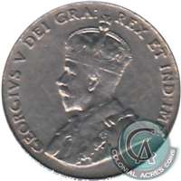1922 Near Rim Canada 5-cents Very Fine (VF-20)