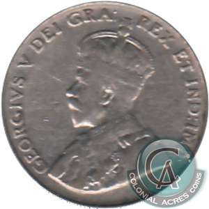 1922 Near Rim Canada 5-cents Fine (F-12)