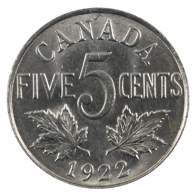 1922 Near Rim Canada 5-cents Brilliant Uncirculated (MS-63) $