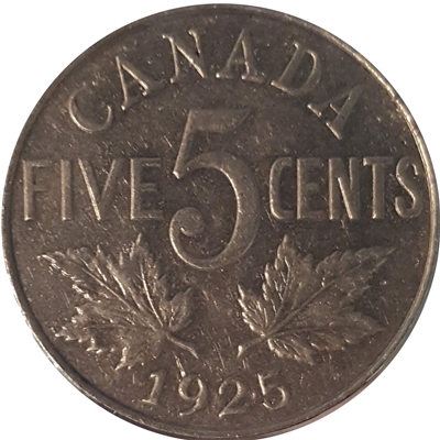 1925 Canada 5-cents VF-EF (VF-30) $