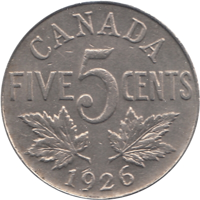 1926 Near 6 Canada 5-cents EF-AU (EF-45) $