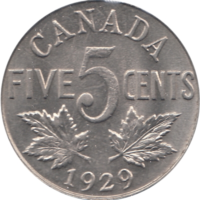 1929 Canada 5-cents UNC+ (MS-62) $