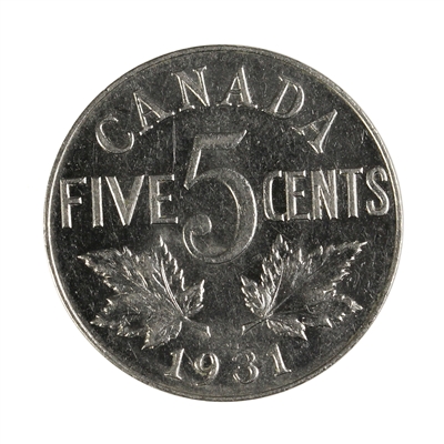 1931 Canada 5-cents Almost Uncirculated (AU-50) $