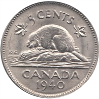 1940 Canada 5-cents Choice Brilliant Uncirculated (MS-64) $