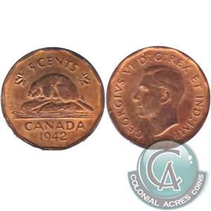1942 Tombac Canada 5-cents AU-UNC (AU-55)