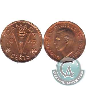 1943 Tombac Canada 5-cents Uncirculated (MS-60)