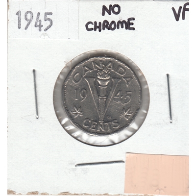 1945 No Chrome Canada 5-cents Very Fine (VF-20)