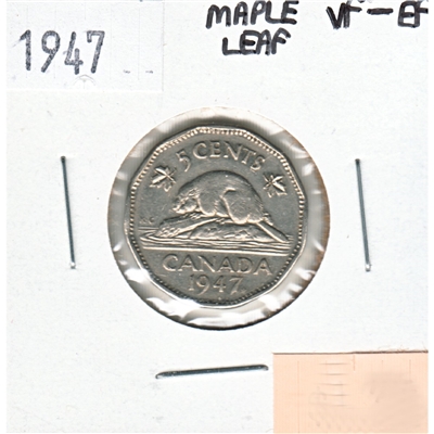 1947 Maple Leaf Canada 5-cents VF-EF (VF-30)