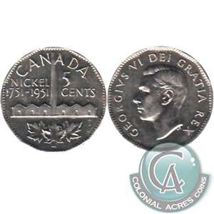 1951 Refinery Canada 5-cents Almost Uncirculated (AU-50)