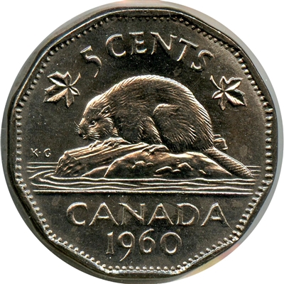 1960 Canada 5-cents Brilliant Uncirculated (MS-63)