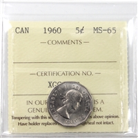 1960 Canada 5-cents ICCS Certified MS-65