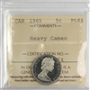 1965 Canada 5-cents ICCS Certified PL-66 Heavy Cameo