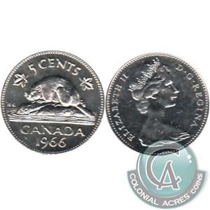 1966 Canada 5-cents Brilliant Uncirculated (MS-63)