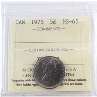 1975 Canada 5-cents ICCS Certified MS-65