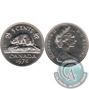 1976 Canada 5-cents Brilliant Uncirculated (MS-63)