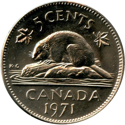 1971 Canada 5-cents Brilliant Uncirculated (MS-63)