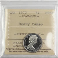 1972 Canada 5-cents ICCS Certified SP-66 Heavy Cameo