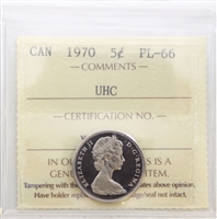 1970 Canada 5-cents ICCS Certified PL-66 Ultra Heavy Cameo