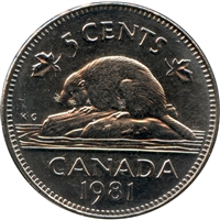 1981 Canada 5-cents Brilliant Uncirculated (MS-63)