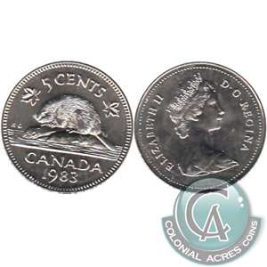 1983 Canada 5-cents Brilliant Uncirculated (MS-63)