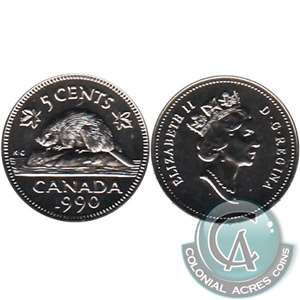 1990 Canada 5-cents Proof Like