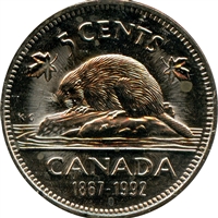 1992 Canada 5-cents Brilliant Uncirculated (MS-63)