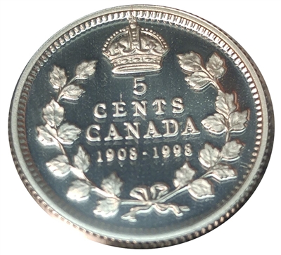 1998 (1908-1998) Commem. Canada 5-cents Proof