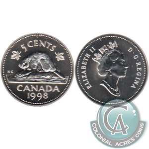 1998W Canada 5-cents ICCS Certified MS-66 Numismatic BU