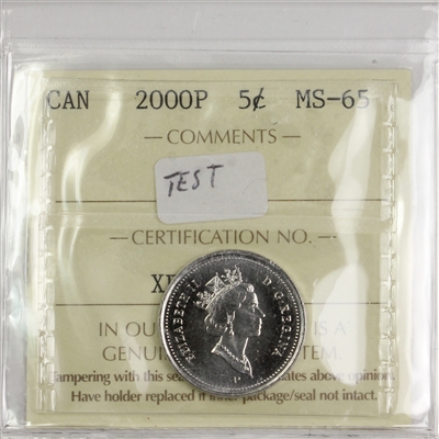 2000P Canada 5-cents ICCS Certified MS-65