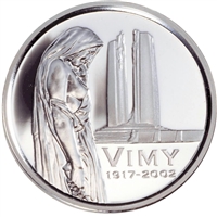 2002 Vimy Ridge Canada 5-cents Silver Proof_