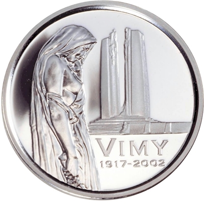 2002 Vimy Ridge Canada 5-cents Silver Proof_