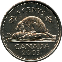 2003P New Effigy Canada 5-cents Brilliant Uncirculated (MS-63)