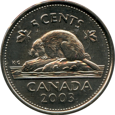 2003P New Effigy Canada 5-cents Brilliant Uncirculated (MS-63)