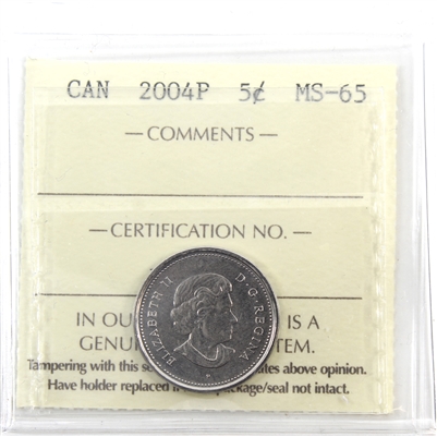 2004P Canada 5-cents ICCS Certified MS-65