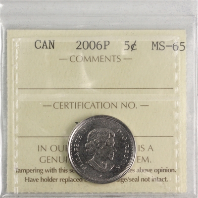 2006P Canada 5-cents ICCS Certified MS-65