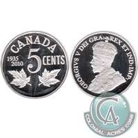 2010 (1935-2010) Canada 5-cents Silver Proof$