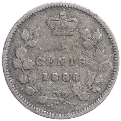 1886 Large 6 Canada 5-cents Good (G-4)