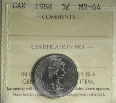 1984 Canada 5-cents ICCS Certified MS-64