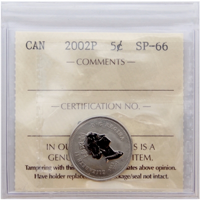 2002P Canada 5-cents ICCS Certified SP-66