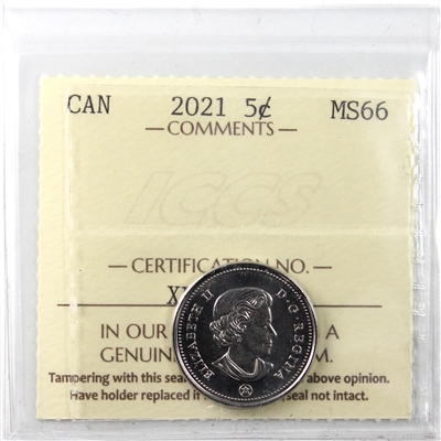 2021 Canada 5-cents ICCS Certified MS-66