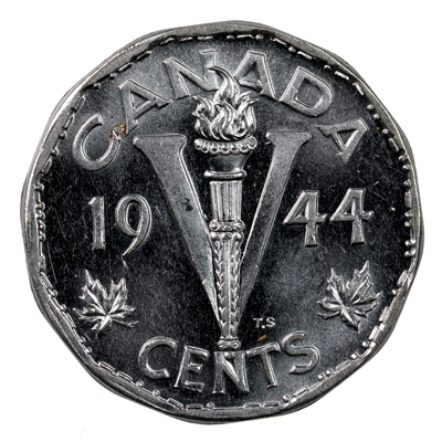 1944 Canada 5-cents AU-UNC Cameo (AU-55)