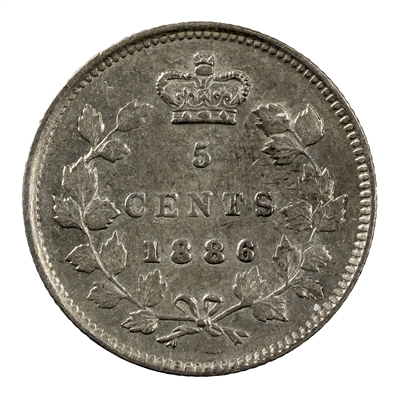 1886 Small 6 Canada 5-cents Extra Fine (EF-40) $