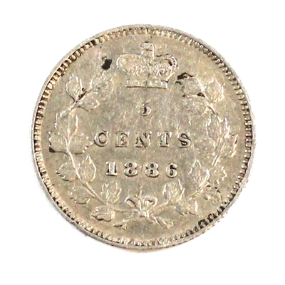 1886 Large 6 Canada 5-cents VF-EF (VF-30) $